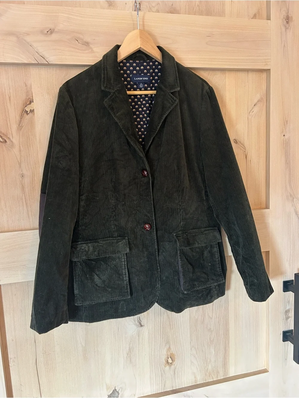 Lands ‘ End 90s Vintage Women’s Olive Corduroy Blazer, EUC, size Medium, 8-10